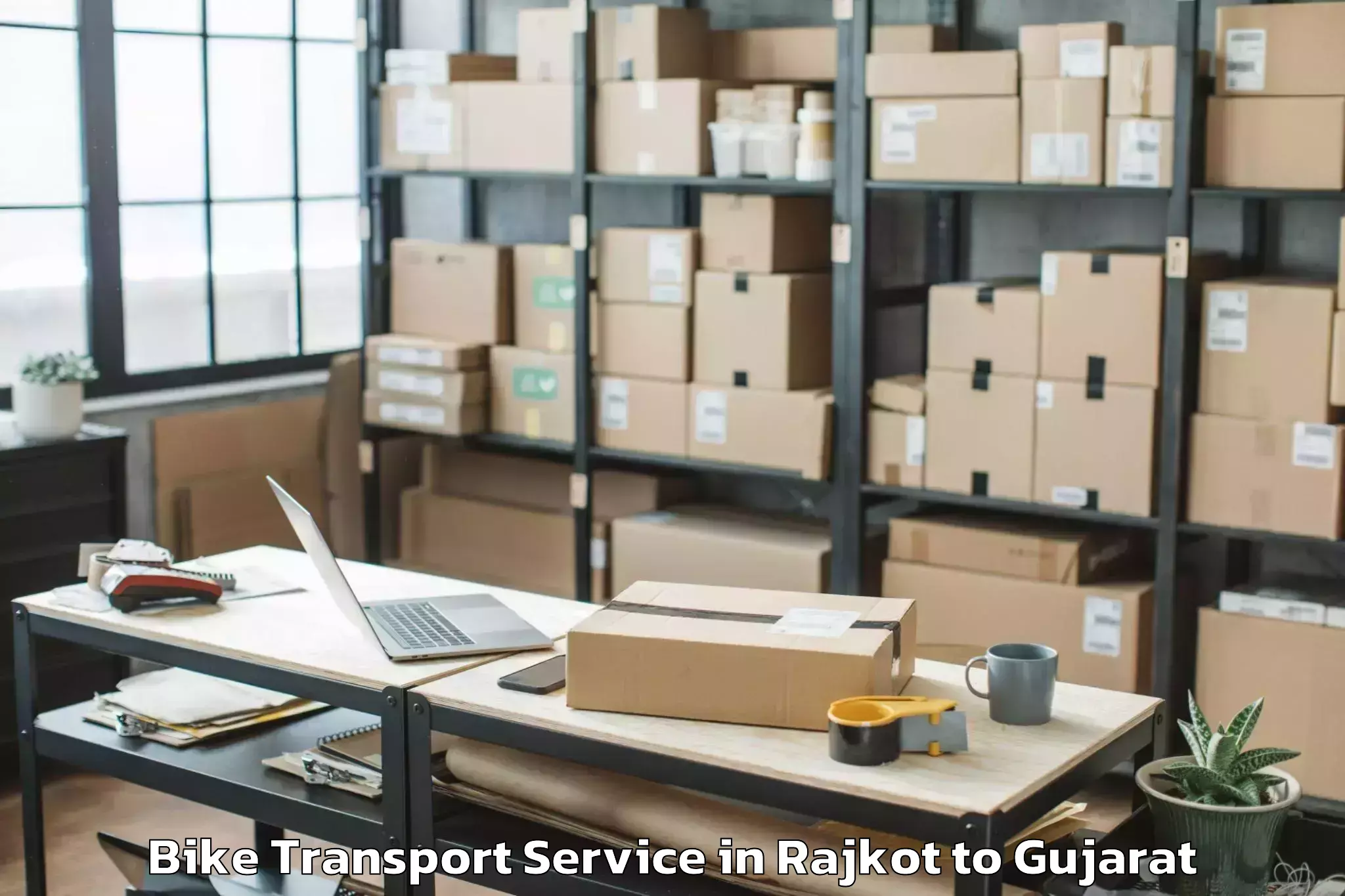 Top Rajkot to Amod Bike Transport Available